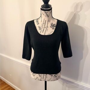 Elegant Black Women's Sweater silk blend metallic